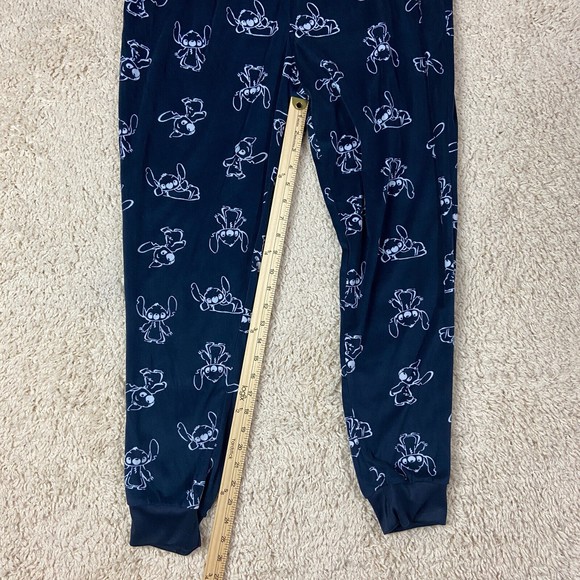 Disney Stitch Pajama Bottoms Adult Large 12-14 Blue Pants Navy Sleepwear Womens - Picture 8 of 9
